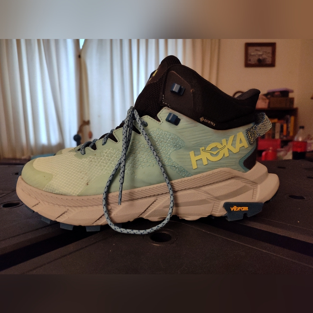 Hoka W Trail Code GTX Women's Trail Shoes in Light Blue and Black